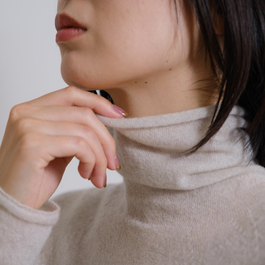 Cashmere Single Yarn Turtleneck Pullover